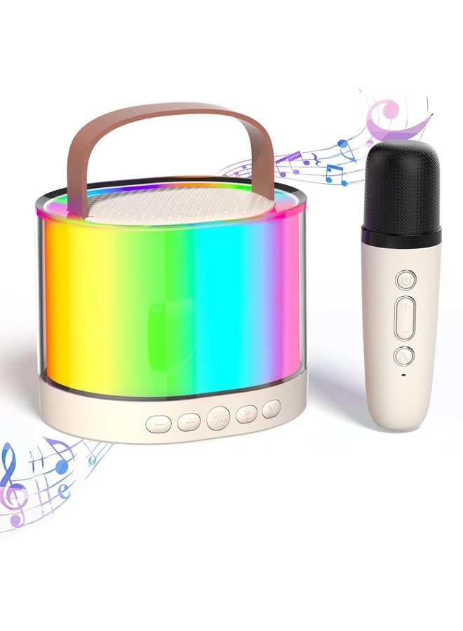جهاز صغير للكاريوكي للأطفال، ومكبر صوت محمول بتقنية البلوتوث 5.3، وميكروفون ضوئي ولاسلكي، وهدايا الكاريوكي للفتيات والأولاد والبالغين، وأعياد الميلاد، وعيد الميلاد، والتجمعات الأسرية داخل المنازل وفي الهواء الطلق - Image 1