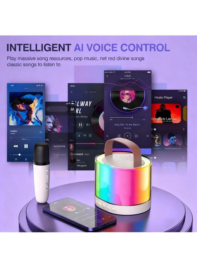 جهاز صغير للكاريوكي للأطفال، ومكبر صوت محمول بتقنية البلوتوث 5.3، وميكروفون ضوئي ولاسلكي، وهدايا الكاريوكي للفتيات والأولاد والبالغين، وأعياد الميلاد، وعيد الميلاد، والتجمعات الأسرية داخل المنازل وفي الهواء الطلق - Image 5