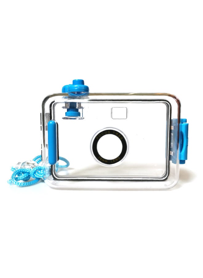 Generic Waterproof Shell Single And Double Buckle Small Black View Frame Fool Mini Retro Film Camera Birthday Creative Ins Gift-Color:Blue Single Lock  - Image 1