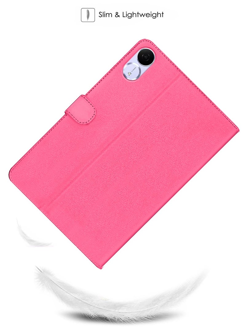 OMAKER Honor Pad V9 11.5 4G 2024 (11.5 inches) PU Leather Magnetic Closure Flip Case Cover - Pink - Image 2