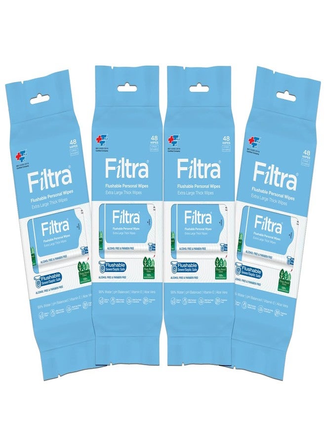Filtra Flushable Personal Hygiene Wipes, 8 Sheets/Mini Pack - Image 1