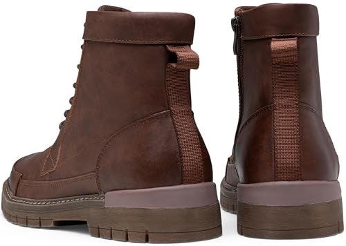 Jousen Mens Boots Casual Motorcycle Boot for Men Chukka Zipper Combat Dress Botas Para Hombre Fashion (AMY8117 brown 08) - Image 5