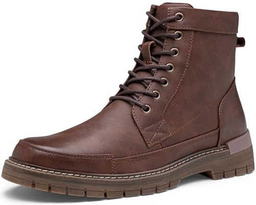 Jousen Mens Boots Casual Motorcycle Boot for Men Chukka Zipper Combat Dress Botas Para Hombre Fashion (AMY8117 brown 08) - Image 1