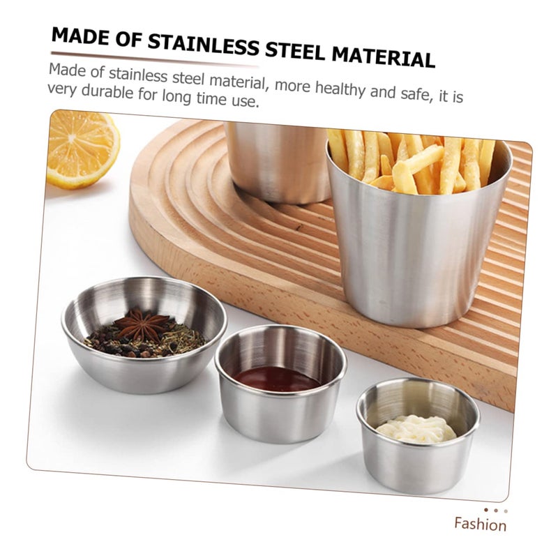 4Pcs Stainless Steel Dipping Bowls For Sauces Condiments Kitchen And Restaurant Use - Image 4