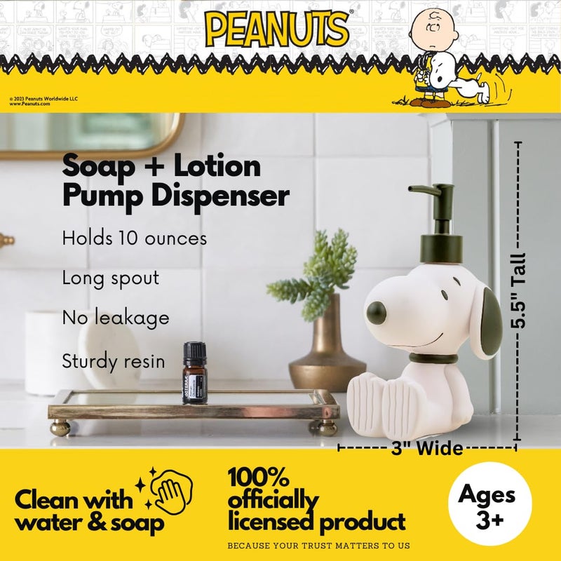 Franco Collectibles Peanuts Snoopy Soap/Lotion/Hand Sanitizer Resin Pump Dispenser, 10.01 Ounces, (Officially Licensed Product) by Franco - Image 2