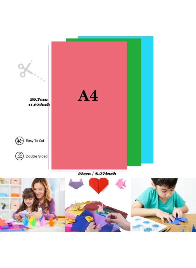 بيوينتي حزمة أوراق ملونة متعددة A4 - 100 ورقة | 10 ألوان مختلفة (كل لون 10 ورقات) - مجموعة أوراق متنوعة - Image 2
