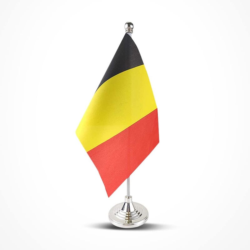 mflagperft Belgium Flag Belgian Flags, Small Mini Belgian Desk Flag, Used for Table Office Classroom Home Patriotic Events Decorations - Image 1