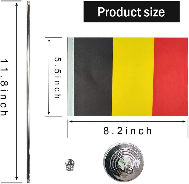 mflagperft Belgium Flag Belgian Flags, Small Mini Belgian Desk Flag, Used for Table Office Classroom Home Patriotic Events Decorations - Image 2