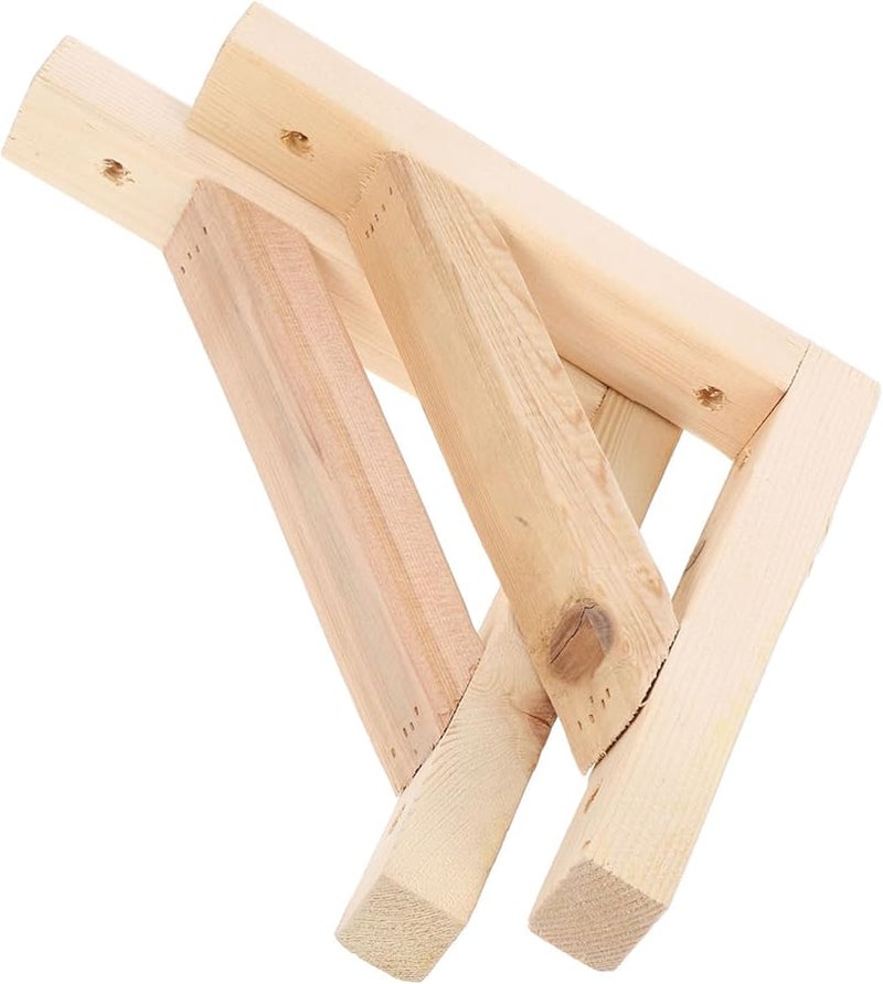 Tehaux Solid Wood Triangle Shelf Bracket Wall Mounted Corner Support For Floating Shelves - Image 1