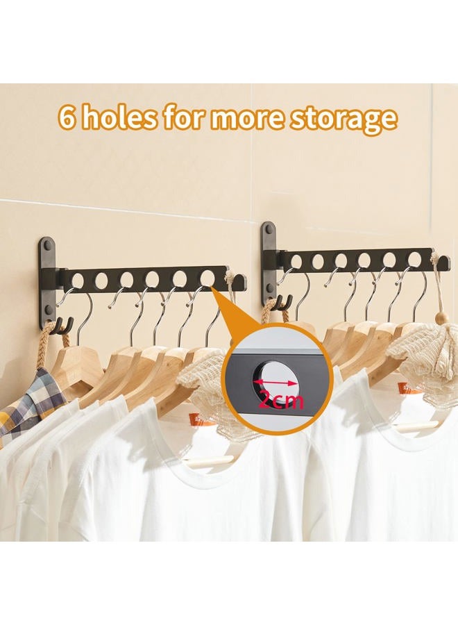 JOOM Retractable Folding Wall Hanger Folding Clothes Hanger Rack Hanging Shelves Clothes Drying Racks Clothes Storage Organizer Laundry Hanger Dryer Rack（one pack） - Image 5