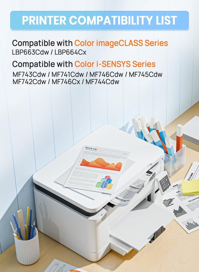 E-Z Ink Compatible Toner Cartridge Replacement for Canon 055 055H Replacement for Canon 055 Toner Cartridge Set to Use with Canon Color ImageCLASS MF743Cdw MF741Cdw MF746Cdw MF743 Printer (4 Pack) - Image 2