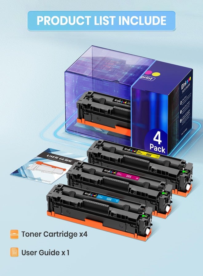 E-Z Ink Compatible Toner Cartridge Replacement for Canon 055 055H Replacement for Canon 055 Toner Cartridge Set to Use with Canon Color ImageCLASS MF743Cdw MF741Cdw MF746Cdw MF743 Printer (4 Pack) - Image 4
