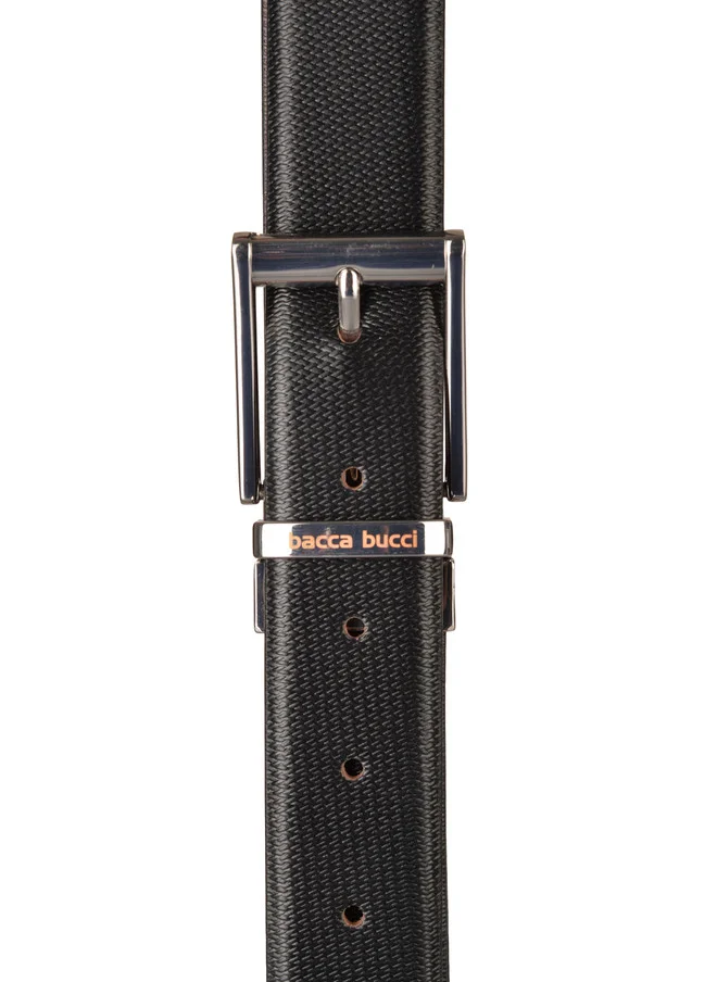 Bacca Bucci  Men's Black & Brown Textured Reversible Leather Belt for Men | Best Price UAE