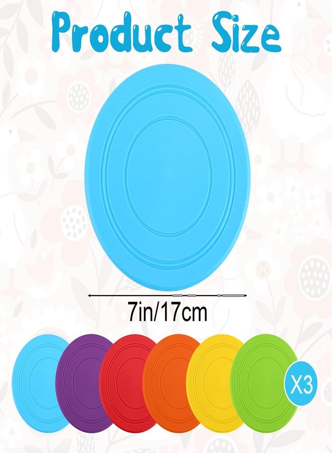 xozeooeu 18 Pack Dog Flying Discs, Soft TPR Rubber Flyer Toys for Small Medium & Large Dogs - Interactive, Float in Water, Safe on Teeth, for Outdoor Fetch & Training (6 Colors) - Image 2