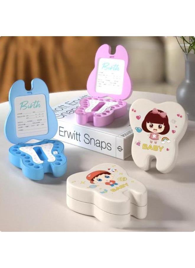 Generic Baby Teeth Storage Box Collection Commemorative Box Girl's Teeth Dropped And Teeth Replacement Children's Collection Box Boy's Teeth Small Box-Color:White Girl-Specifications:Standard  - Image 3
