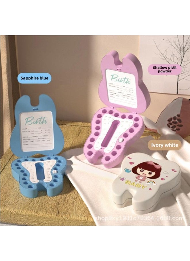 Generic Baby Teeth Storage Box Collection Commemorative Box Girl's Teeth Dropped And Teeth Replacement Children's Collection Box Boy's Teeth Small Box-Color:White Girl-Specifications:Standard  - Image 2