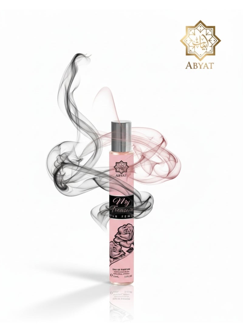 ABYAT My Treasure Pour Femme Eau De Parfum – Romantic Floral & Amber Long Lasting Scent for Women 33ml (Soft Pink & Black) - Image 2