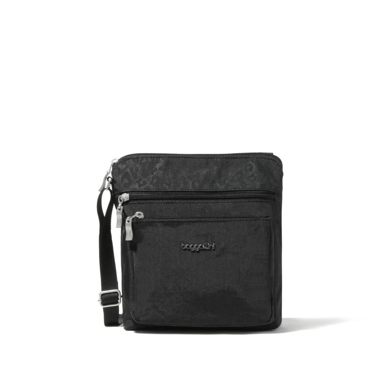 Baggallini Pocket Crossbody Travel Bag, Black Cheetah, One Size - Image 1