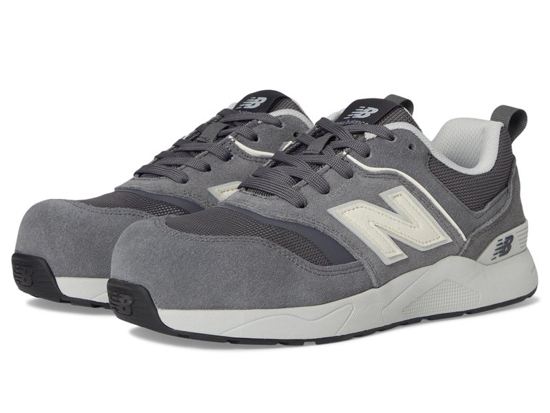 New Balance Men's Elite Lite Electrical Hazard Medium Composite Toe, Industrial Work Shoe Lightweight & Slip Resistant, Grey White, 8.5 - Image 1