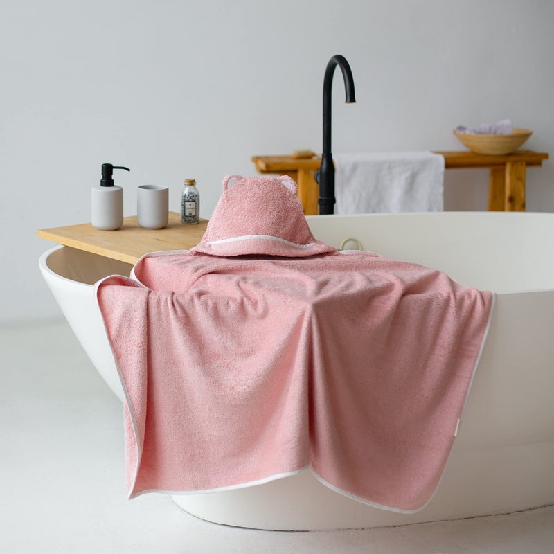 Warm Cuddles Premium Toddler Towels with Hood - Extra Soft Rayon from Bamboo Toddler Bath Towel (Pink) - Image 4