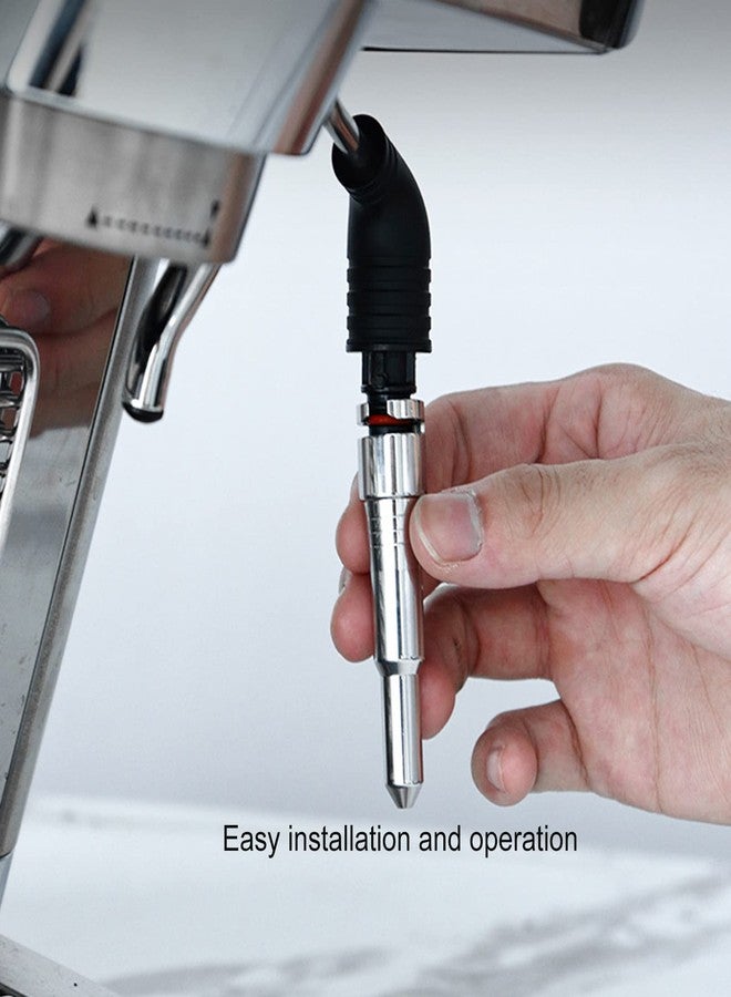 Luatoxry Steam Spout Nozzle, Opening Buckle Steamer Nozzle Tip, Stainless Steel Coffee Nozzle with 4Pcs Silicone Rings, Coffee Machine Steam Spout Compatible with ECP3420 EC680 - Image 2