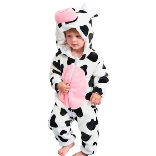 OLLULL Baby Cow Costumes Unisex Toddler Outfit Halloween Dress Up Romper 2-3 Years - Image 1