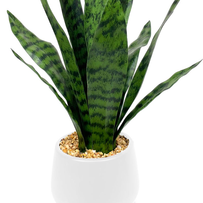 Ollain Artificial Plant 23.6" Fake Snake Plant Faux Plants Green Fake Succulent Potted for Bathroom Shelf Decor Desk Plant Home Office Decor - Image 5