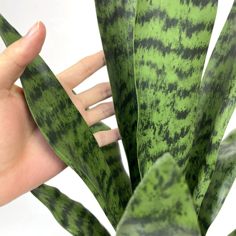 Ollain Artificial Plant 23.6" Fake Snake Plant Faux Plants Green Fake Succulent Potted for Bathroom Shelf Decor Desk Plant Home Office Decor - Image 3