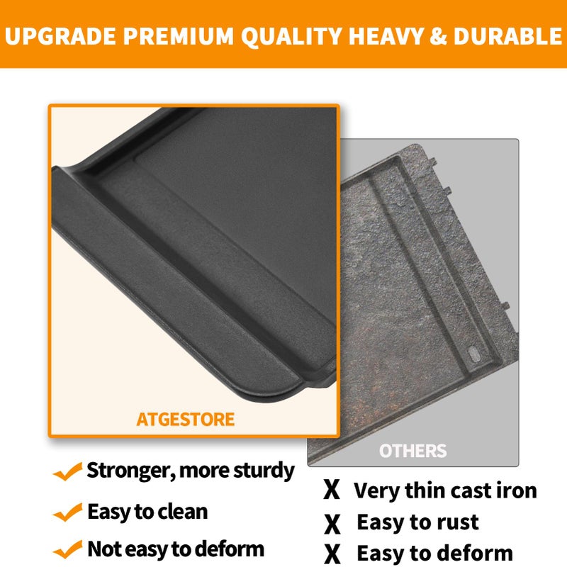 atgestore Upgraded DG61-00563A Griddle Replacement for Samsung stove Parts Top Griddle Plate Samsung Gas Range Cooktop Parts NX58H5600SS NX58H9500WS Cast Iron Center Burner Griddle Pan 1 Pcs - Image 4