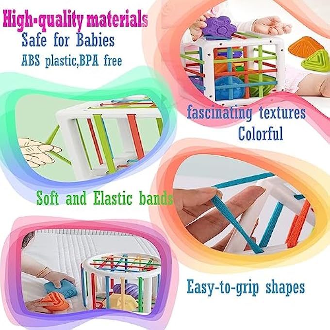 MONTESSORI TOYS FOR 1 YEAR OLD BABY SORTER TOY WITH COLORFUL CUBE & SENSORY SHAPE SORTING BABY TOYS 6-12-18 MONTHS | FUN TODDLER DEVELOPMENTAL LEARNING EDUCATIONAL TOY & BIRTHDAY GIFT - Image 5