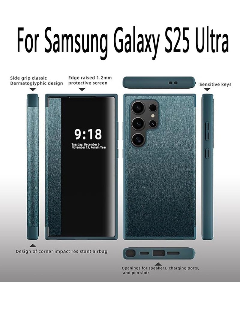 Generic - Smartphone Flip Cases Compatible with Samsung Galaxy S25 Ultra Case Translucent View Window,Magnetic Slim Flip Case Drop Protection Shockproof Protective Cover Compatible with Samsung Galaxy S25 Ultra - Image 1