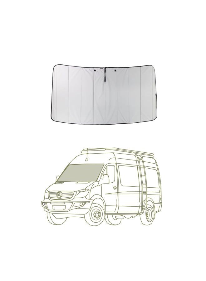 VanEssential Mercedes-Benz Sprinter Van NCV3/VS30 (Van Year 2007-Current) Insulated Front Windshield Cover - Cool Gray - Image 1