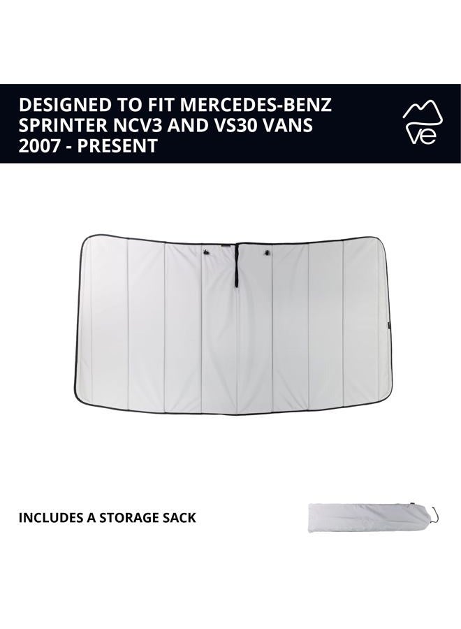VanEssential Mercedes-Benz Sprinter Van NCV3/VS30 (Van Year 2007-Current) Insulated Front Windshield Cover - Cool Gray - Image 5