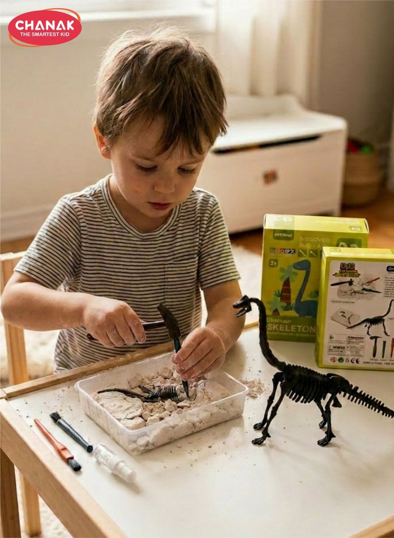Chanak Dinosaur Skeleton Dig Kit Brachiosaurus Edition Excavation Fossil Discovery Steam Educational Archaeology Kit Fun Science Activity - Image 1