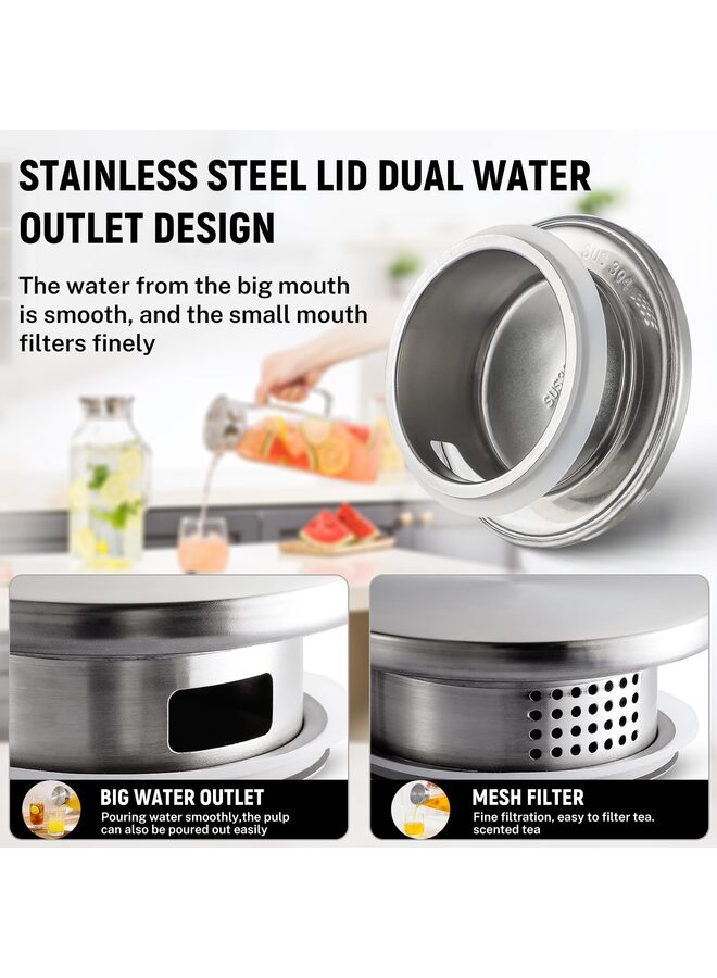 2 PCS Square Glass Pitcher, 2L Square Glass with Lid and Handle for Fridge, Iced Tea and Coffee Carafe Beverage Serveware, Heat Resistant Borosilicate Water Jug for Hot/Cold Drinks and Milk - Image 2