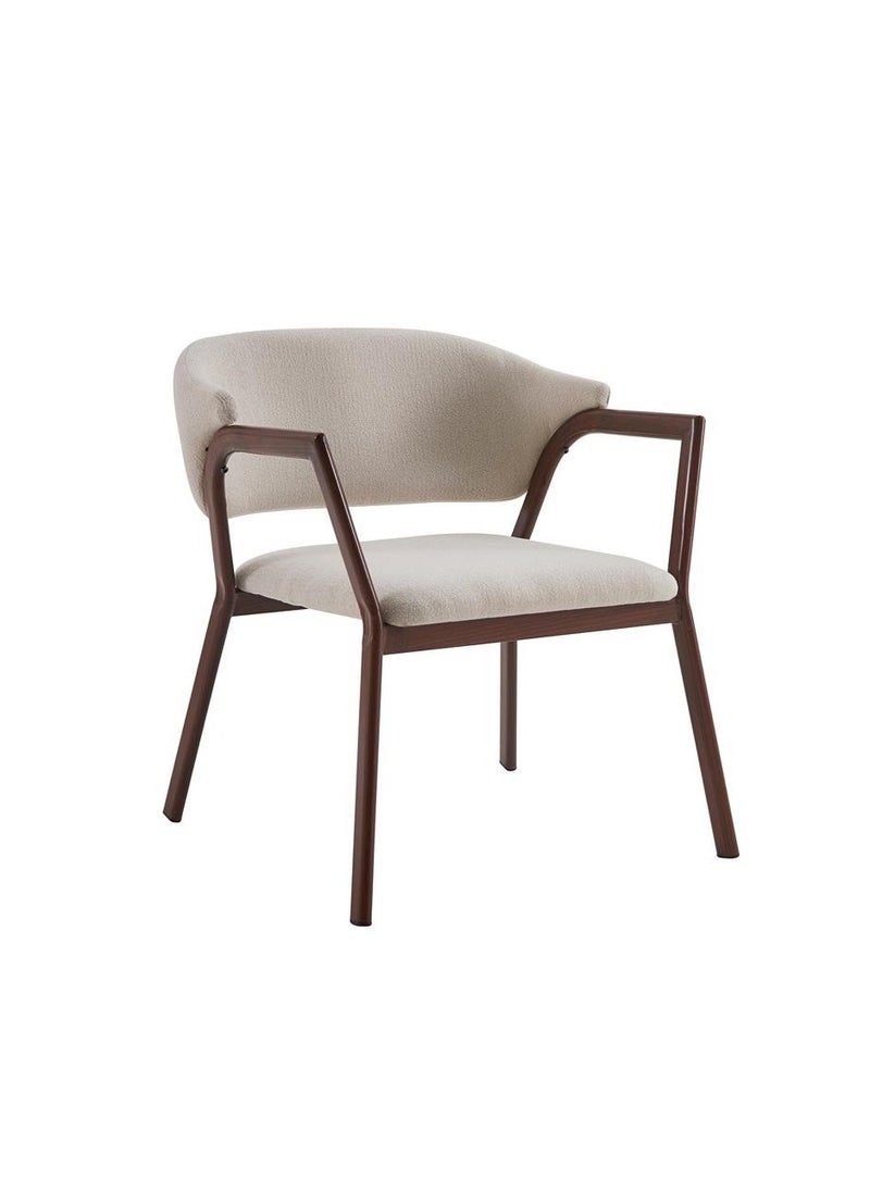 Generic - Modern Fabric Lounge Armchair with Wooden Frame – Ergonomic & Comfortable Seating – Available in Black, Coffee, Gray, Beige & Brown - Image 1