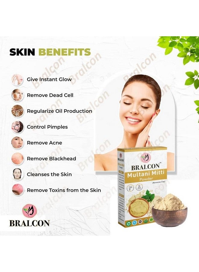 BRALCON Gulab Jal, Multani Mitti Powder Combo| Gulab Jal Rose Water and Multani Mitti Powder for Face Pack, Face Mask, Hair & Skin Care| Skin Glowing | Pack of 2 | 200gm - Image 2