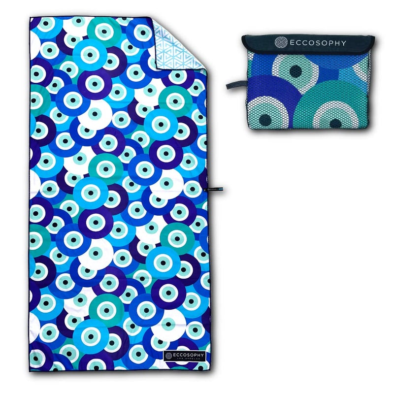 ECCOSOPHY Microfiber Beach Towel Sand Free Towels are Quick Dry Light Weight Super AbsorbentPerfect Pool Travel Cruise Camping Essentials Oversized Extra Large for Adults Santorini