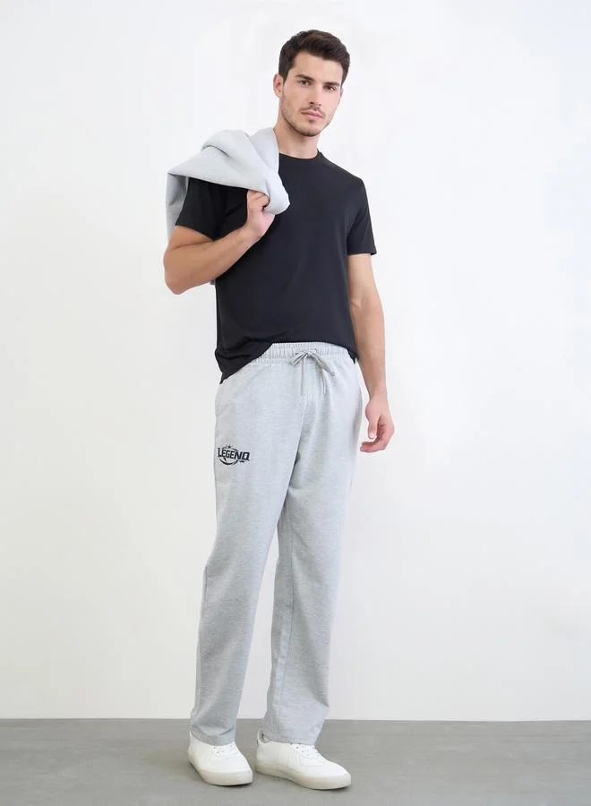 Men Text Print Relaxed Fit Joggers