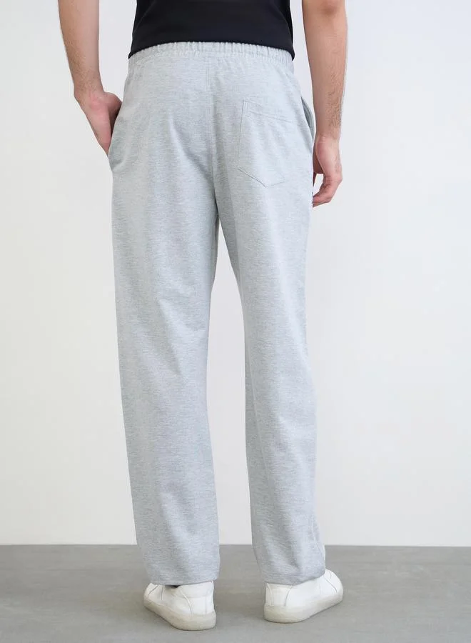 Styli Grey Men Text Print Relaxed Fit Joggers for Men | Best Price UAE