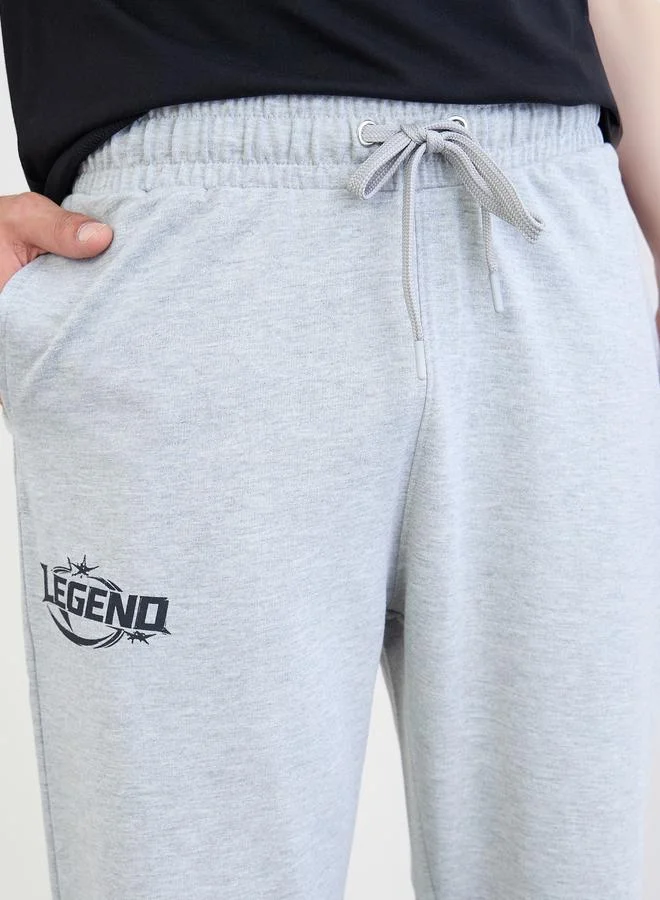 Styli Grey Men Text Print Relaxed Fit Joggers for Men | Best Price UAE