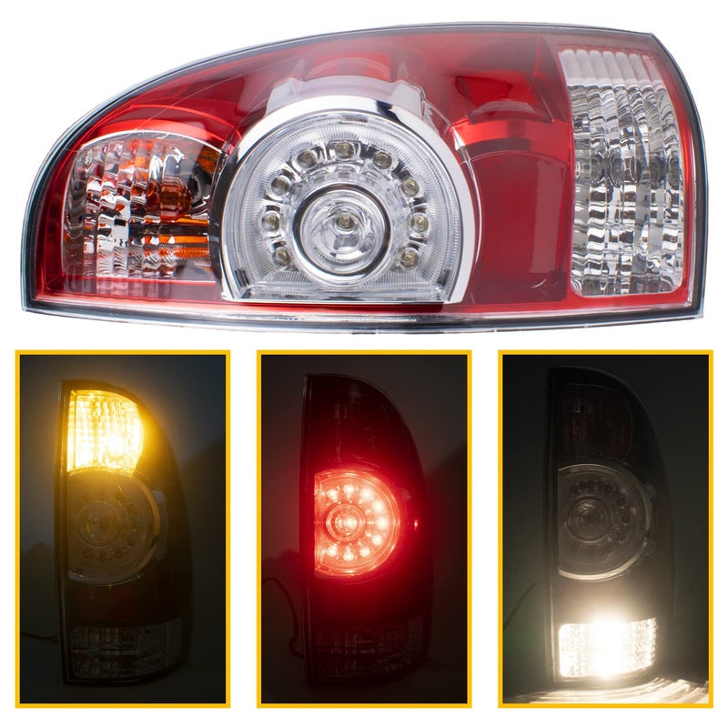 Boine Tail Light Left Driver Side Tail Light Compatible With 2005-2015 Toyota Tacoma Pickup Rear Light Brake Lamps LED Lens Bulb and Harness Included (Left Driver Side) - Image 5