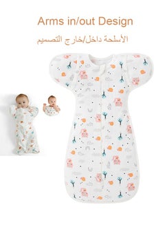 bbet 60cm*30cm Baby Wearable Blanket with 2-Way Zipper Easy to Use， 100% Cotton Fiber Soft and Skin-Friendly Sleep Bag with Sleeves Swaddle Transition Sleep Bag Sack Clothes for 6-9 Months Baby  - Image 2