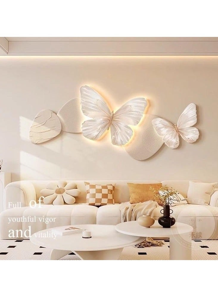 AWD Wall Art Decoration Piece on Butterfly Design, Wall Decor Painting, Decorative Butterfly with LED Lights for Living Room Decor.  - Image 1