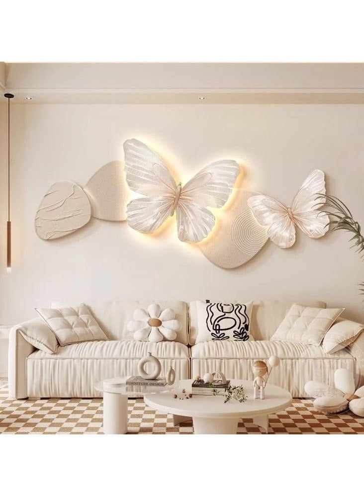 AWD Wall Art Decoration Piece on Butterfly Design, Wall Decor Painting, Decorative Butterfly with LED Lights for Living Room Decor.  - Image 2
