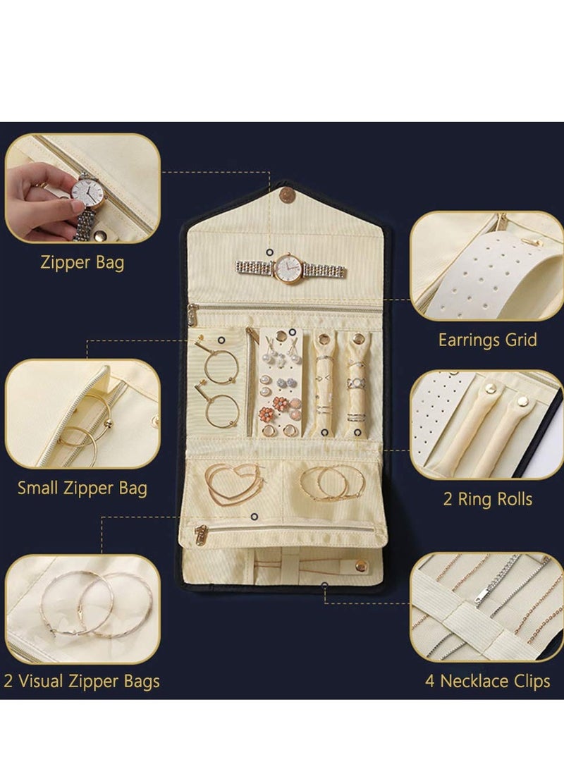 KASTWAVE Travel Jewelry Organizer, Travel Jewellery Storage Bag for Multiple Necklaces, Rings, Bracelets, Watch, Earings - Image 3