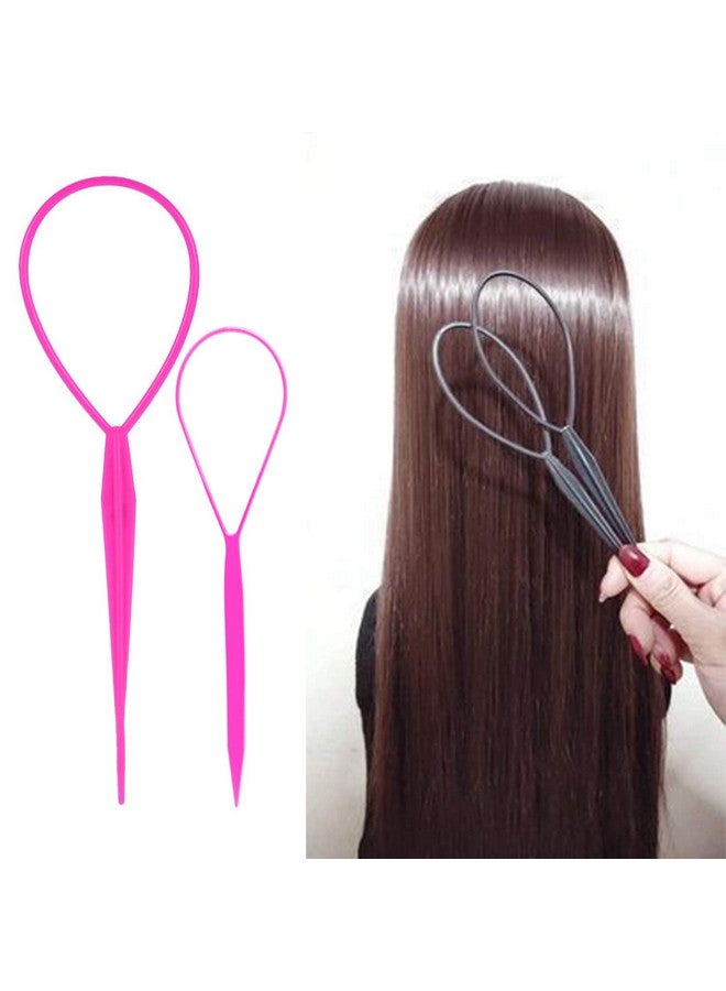 WSYUB WSYUB Topsy Tail Tools, 10Pcs Hair Styling Accessories, French Braid Tool Loop for Girls, 5 Colors, Large & Trumpet Sizes - Image 4