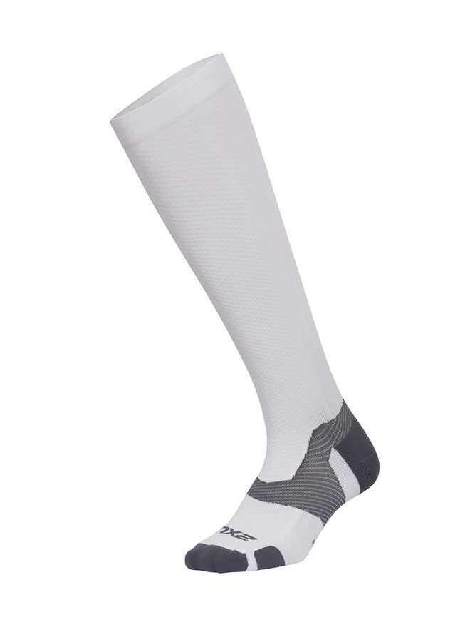 2XU Vectr Full Length Sock, White/Grey, M1 - Image 1
