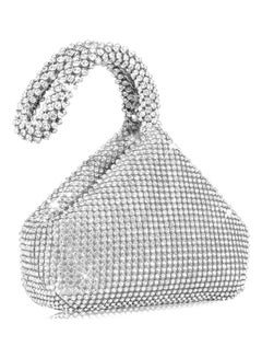 Women's Rhinestone Clutch Evening Bags Sparkly Glitter Triangle