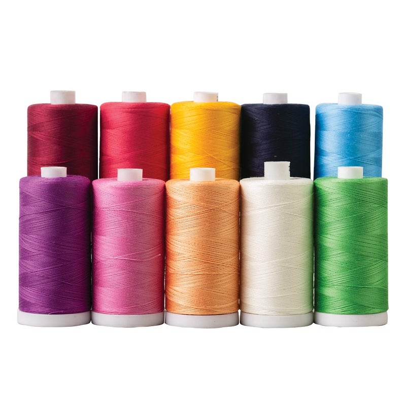 Connecting Threads 100 Cotton Thread Sets 1200 Yard Spools Set of 10 Color Block